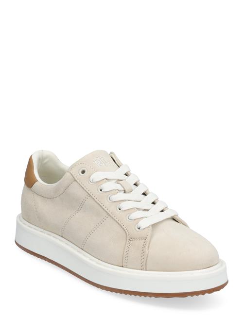 Se Angeline Iv Suede & Leather Sneaker Lauren Ralph Lauren Beige ved Booztlet