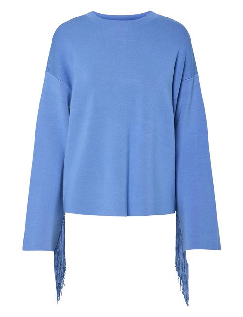 Se Yasfringa Ls O-Neck Knit Pullover S. YAS Blue ved Booztlet