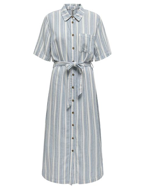 Onlcaro S/S Linen Bl Belt Dress Cc Pnt ONLY Blue