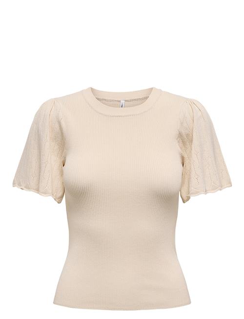 Onlanjelica Ss Detail O-Neck Knt ONLY Beige