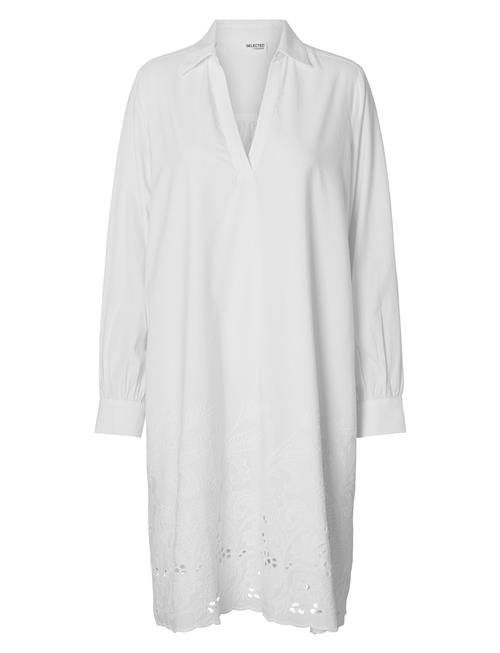 Slfdahlia Ls Short Broderi Dress B Selected White