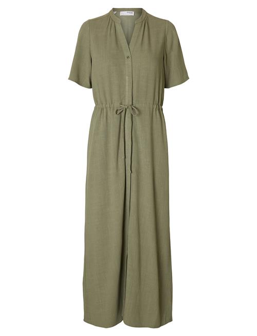 Slfviva-Damina Ss Ankle Sun Dress Noos Selected Femme Green