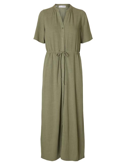 Slfviva-Damina Ss Ankle Sun Dress Noos Selected Green