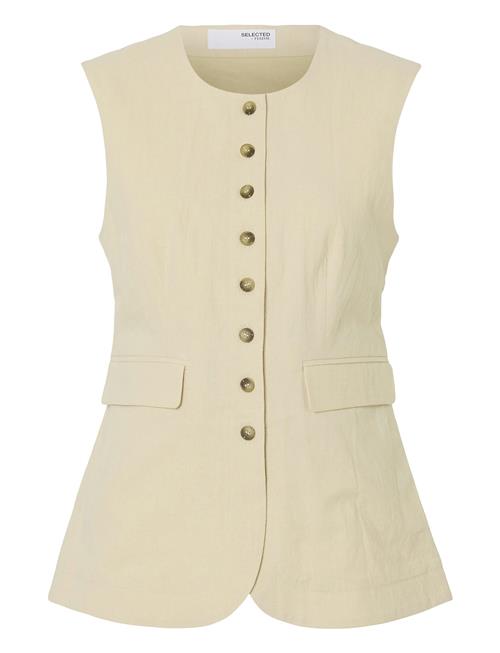 Slfiluna Sl Butt D Pocket Vest B Selected Femme Cream