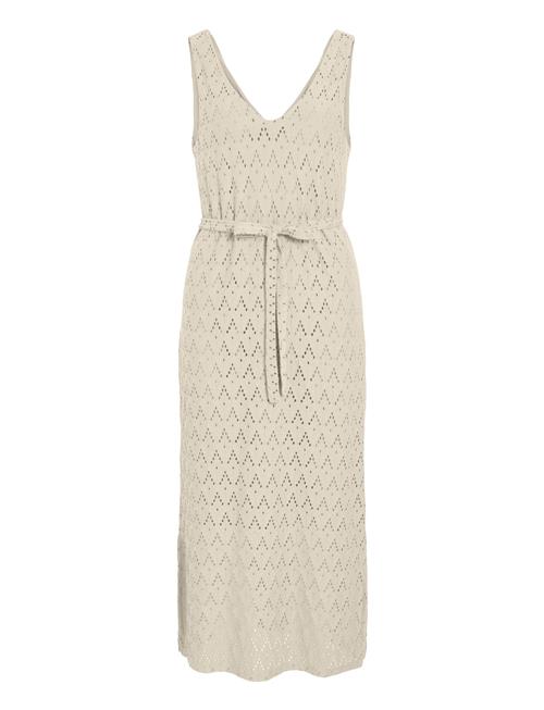 Viamalina V-Neck S/L Midi Dress/Pb Vila Beige