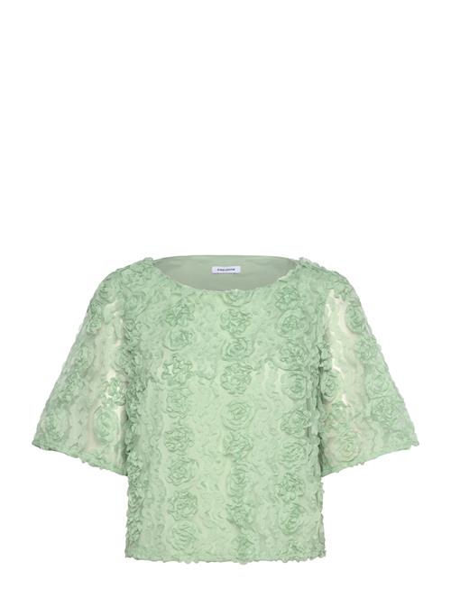 3D Flower Short Sleeve Blouse Bubbleroom Green