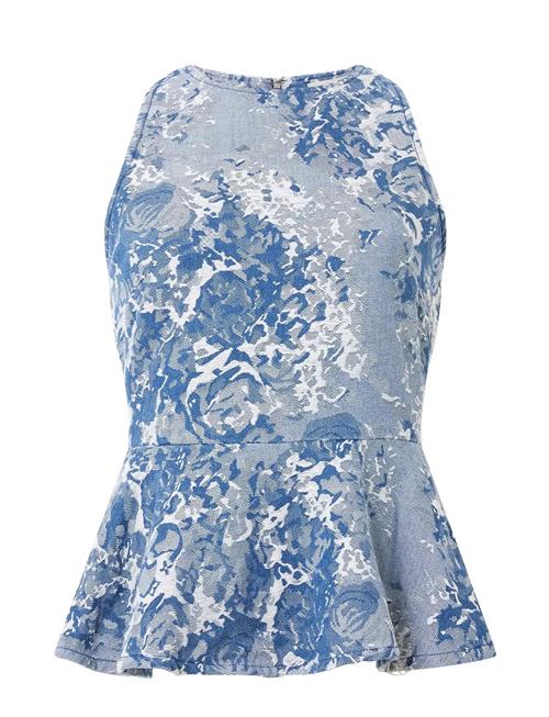 Charlotte Jacquard Peplum Top French Connection Blue