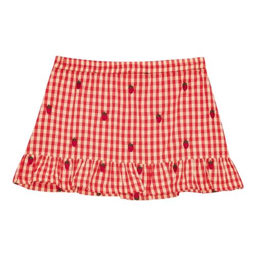 Flöss Molly nederdel i Berry Gingham 110 cm  Rød  110 cm  kvinde