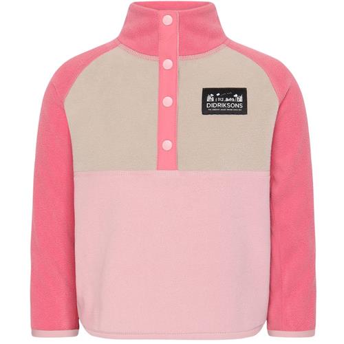 Didriksons Monte Kids 4 Halvknappet Fleecetrøje Soft Pink 120 cm  Lyserød  120 cm  Unisex