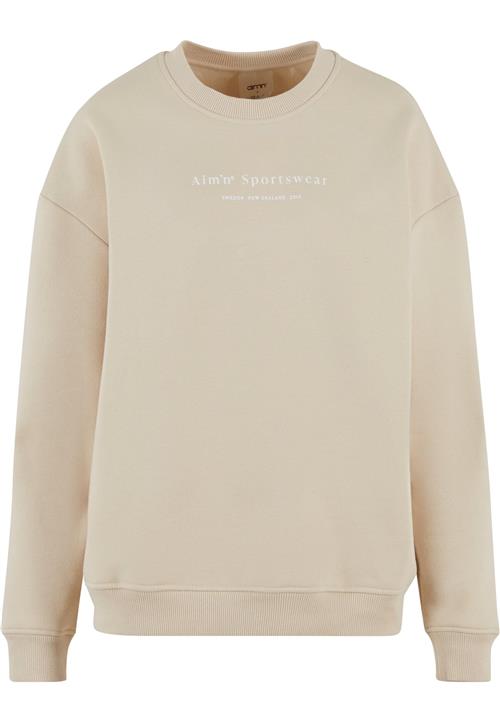 Aim'n Sweatshirt 'Serif'  beige / hvid