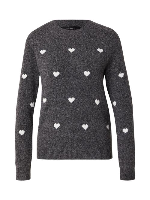 Se VERO MODA Pullover 'VMDOFFY INTARSIA'  grå-meleret / hvid ved About You