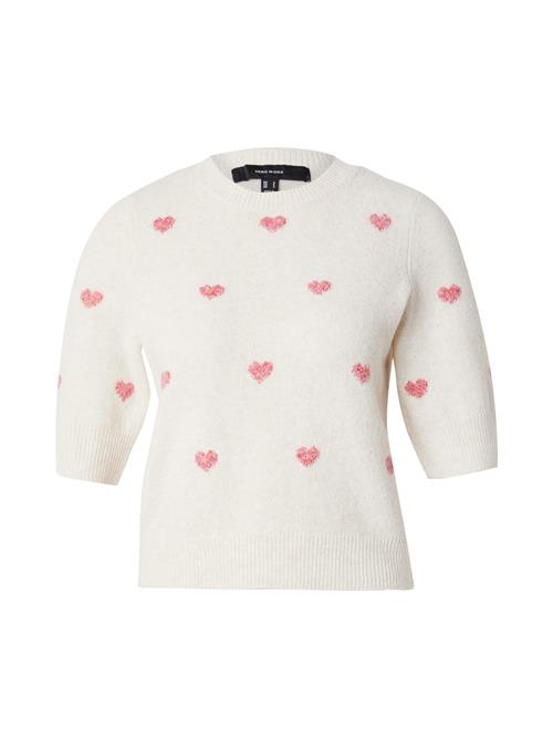 VERO MODA Pullover 'VDOFFY INTARSIA'  beige / rød