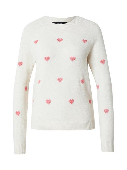 Se VERO MODA Pullover 'DOFFY INTARSIA'  creme / rødmeleret ved About You