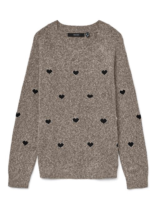 Se VERO MODA Pullover 'VMDOFFY INTARSIA'  taupe / sort ved About You