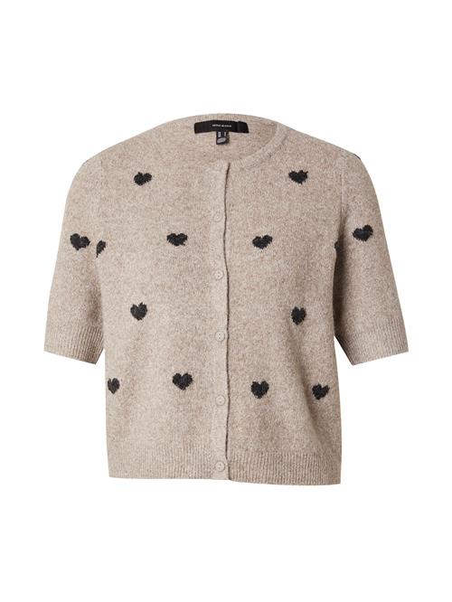 Se VERO MODA Cardigan 'DOFFY INTARSIA'  taupe / sort ved About You