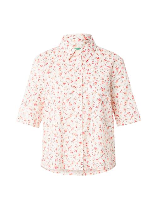 Se VERO MODA Bluse 'VMHAY NEW'  taupe / lyseorange / blodrød / hvid ved About You