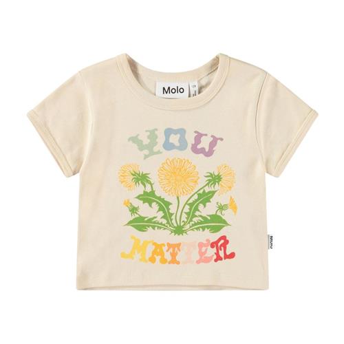 Molo Rizzo Short Sleeve T-Shirt You Matter Multi 164 cm  Beige  164 cm  kvinde