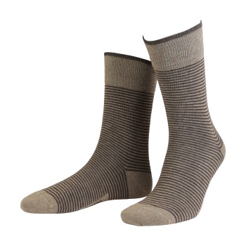 Amanda Christensen Strømper True Stripe Ankle Sock Lysbrun  Str 43/46