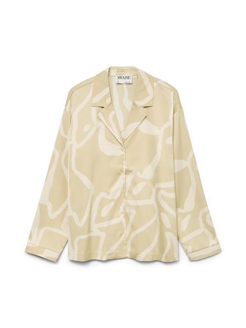 VERO MODA Bluse 'PAIGE'  creme / grøn