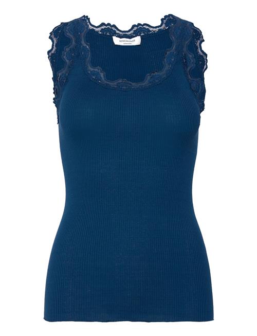 Rwbabette Silk Sl U-Neck Long Lace Rosemunde Blue