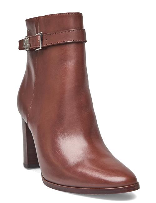 Bailey Burnished Leather Bootie Lauren Ralph Lauren Brown