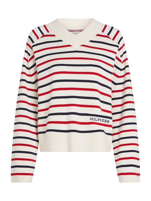 Se TOMMY HILFIGER Pullover  navy / rød / hvid ved About You