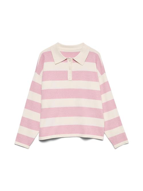 VERO MODA Pullover 'ARI'  pastelpink / hvid