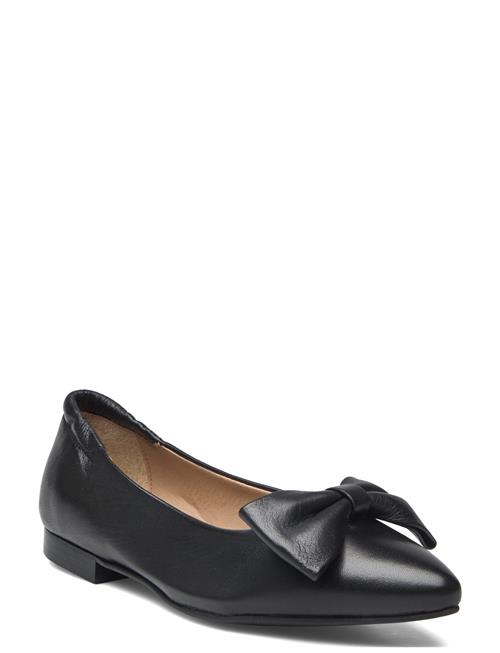 Biatracey Bow Flats Smooth Leather Bianco Black