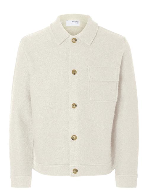 Slhnealy Ls Knit Shirt Jacket Noos Selected Homme Beige