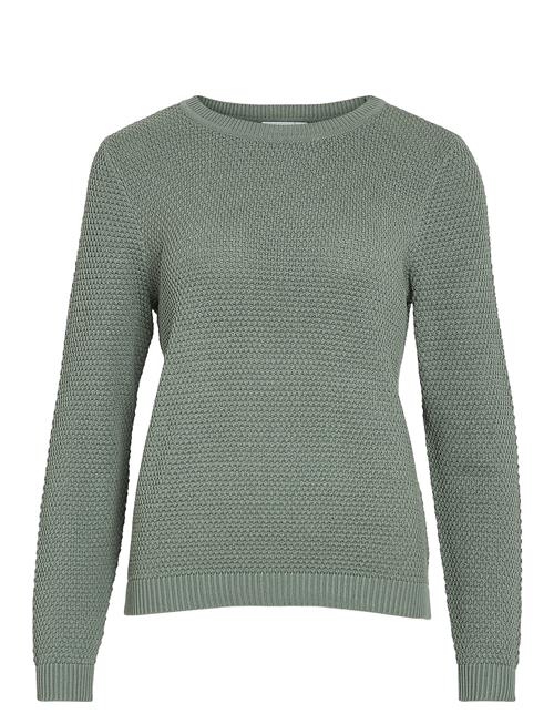 Se Vidalo O-Neck L/S Knit Top- Noos Vila Green ved Booztlet