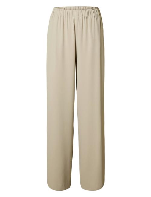 Se Slftinni-Relaxed Mw Wide Pant N Noos Selected Femme Beige ved Booztlet