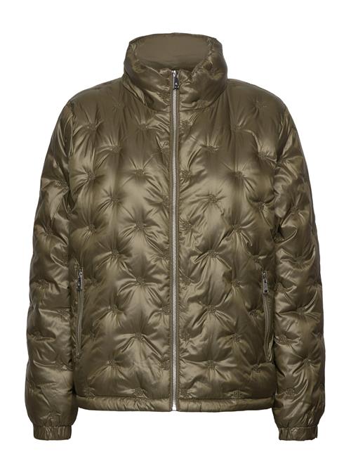 Logo Quilted Funnelneck Down Coat Lauren Ralph Lauren Green