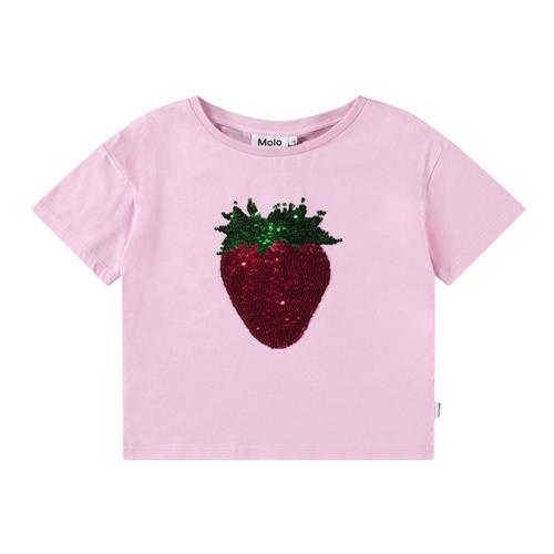Molo Roseanna T-shirt Glitter Strawberry 164 cm  Lyserød  164 cm  kvinde