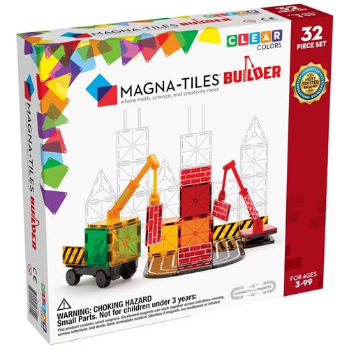 MAGNA-TILES Builder Magnetisk Byggesæt | Rød | 3-6