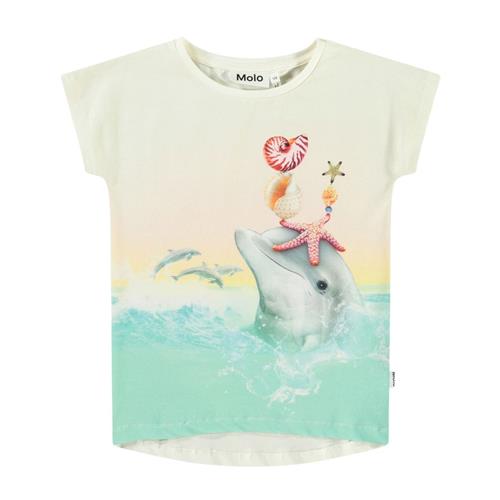Molo Ragnhilde Short Sleeve T-Shirt Wave Jumping 122 cm  Beige  122 cm  kvinde