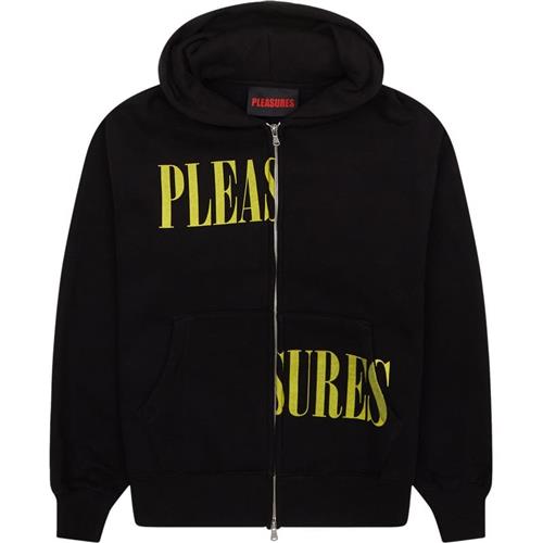 Se Pleasures Now Split Zip Hoodie Sweatshirts Black ved Quint