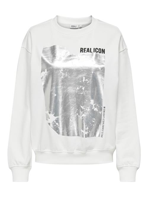 Se ONLY Sweatshirt 'ONLGwen'  sølv / hvid ved About You