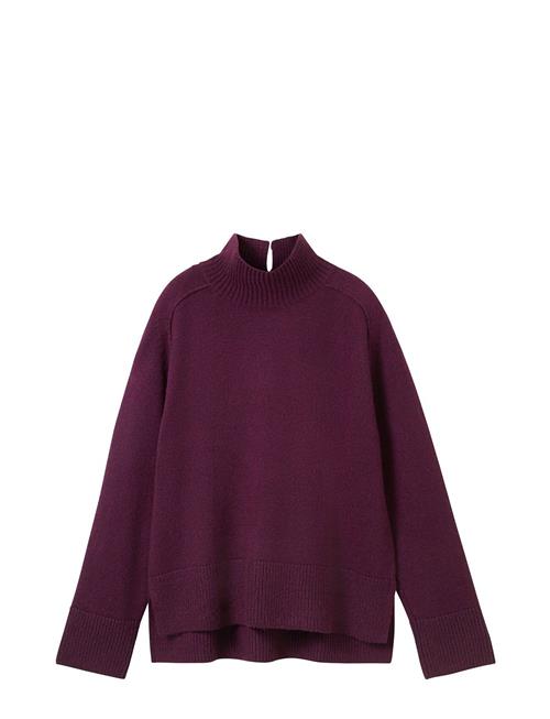 Se Knit Cosy Mock-Neck Tom Tailor Burgundy ved Booztlet