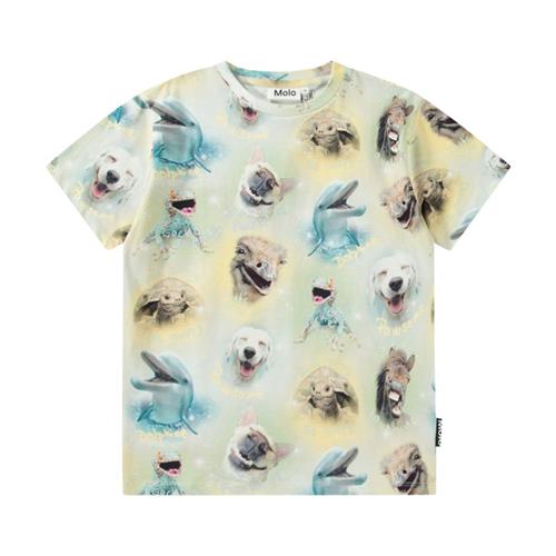 Molo Riley Short Sleeve T-Shirt Smiling Animals 128 cm  Beige  128 cm  mand