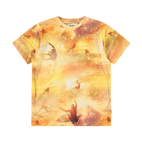 Molo Riley Short Sleeve T-Shirt Golden Surfers 152 cm  Gul  152 cm  mand