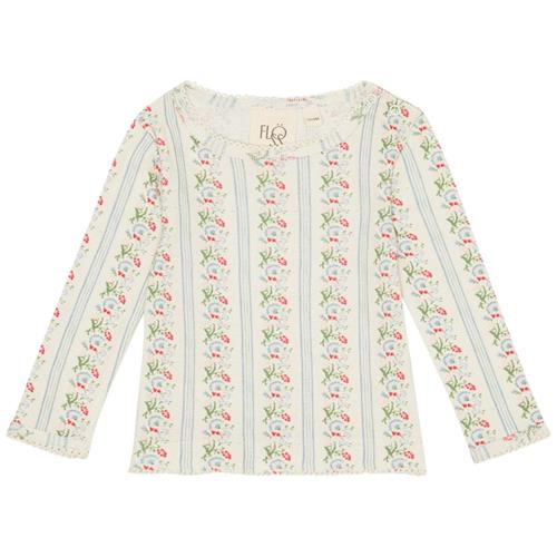 Se Flöss Abigail Bluse Soft White Bright Blue 68 cm  Blå  68 cm  Unisex ved Babyshop