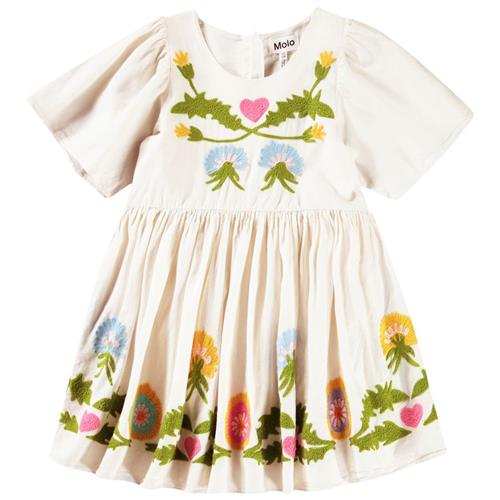 Molo Carlin Short-Sleeved Dress Dandelion Border 122/128 cm  Beige  122/128 cm  kvinde