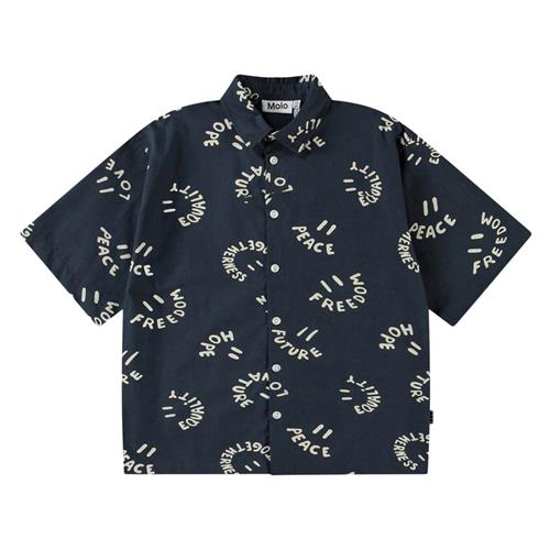 Molo Richie Long Sleeve Shirt Smile Words 110/116 cm  Marineblå  110/116 cm  mand