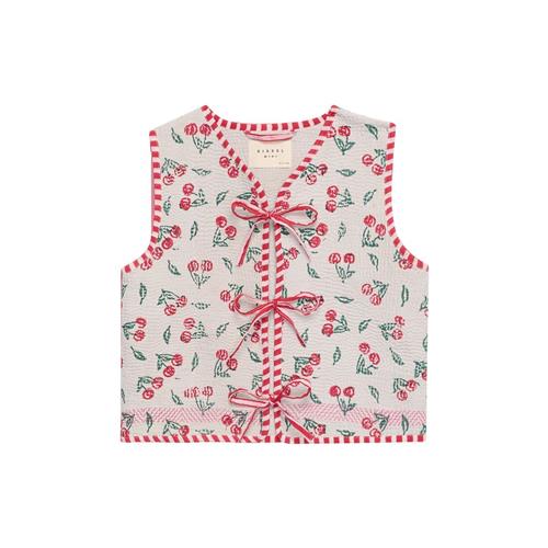 Sissel Edelbo Gro MINI Vest Cherry 1-2 Y  Rød  1-2 år  kvinde