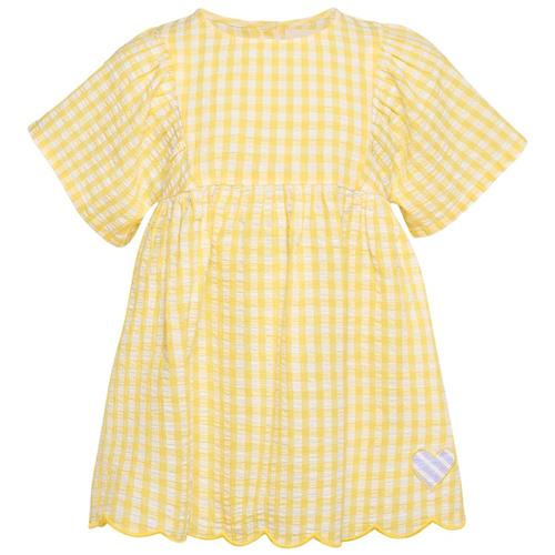 Sissel Edelbo Katrine MINI Kjole Yellow Checks 7-8 Y  Gul  7-8 år  kvinde