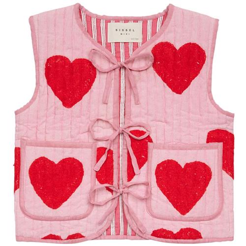 Sissel Edelbo Honey Mini Hjertemønstret Quiltet Vest Lyserød | Lyserød | 3-4 years