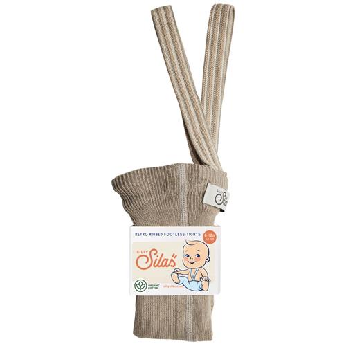 Silly Silas GOTS Fodløse Strømpebukser Oyster Grey Striped  3-4 Y  Grå  3-4 år  unisex