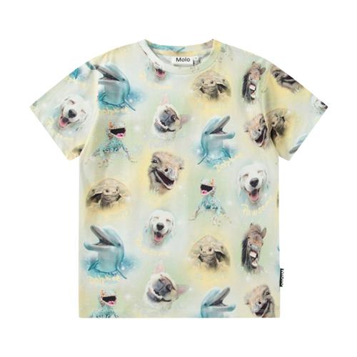 Molo Riley Short Sleeve T-Shirt Smiling Animals | Beige | 104 cm