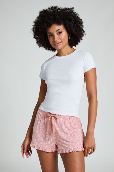 Hunkemöller Jerseyshorts med flæse pink