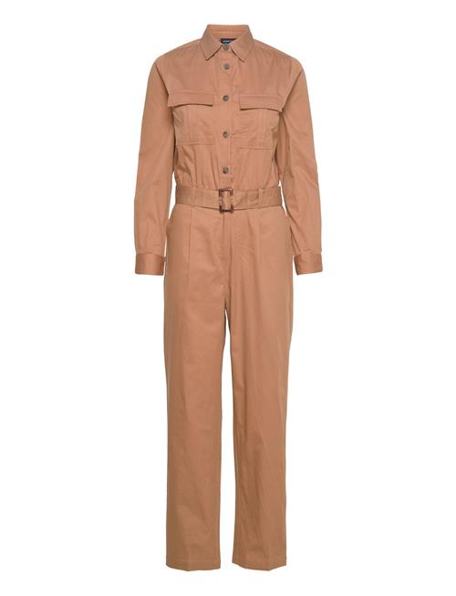 Britt Organic Cotton Cargo Jumpsuit Lexington Clothing Brown